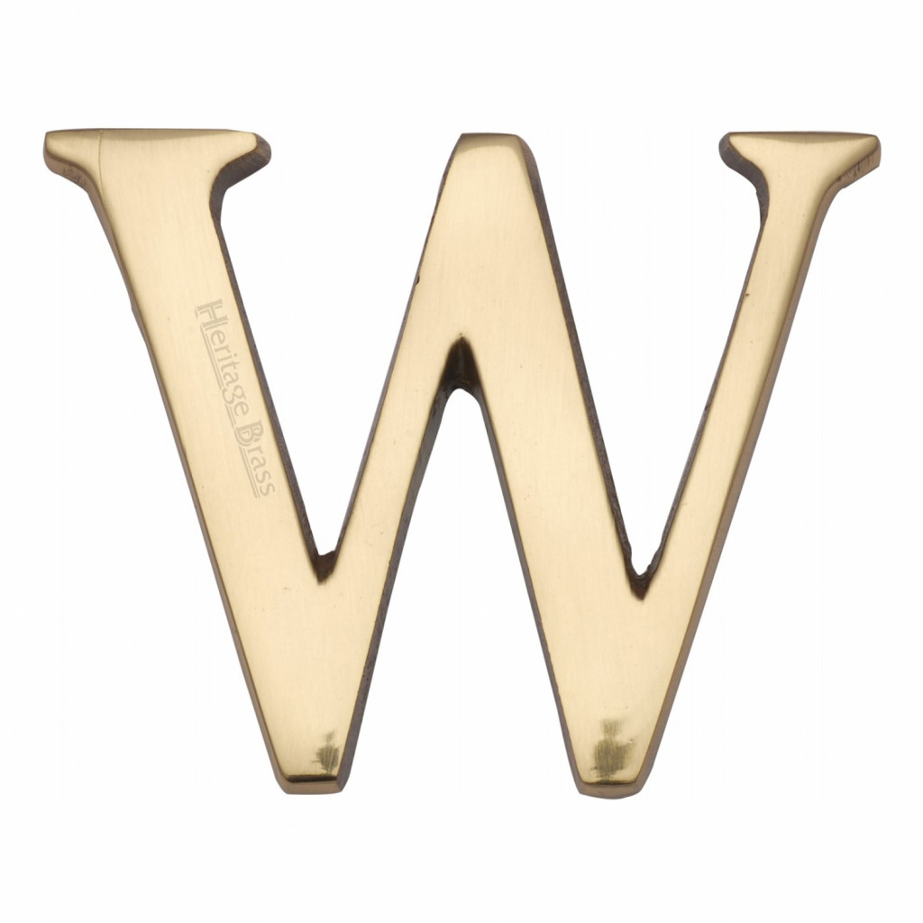 M Marcus Heritage Brass Letter W - Pin Fix 51mm